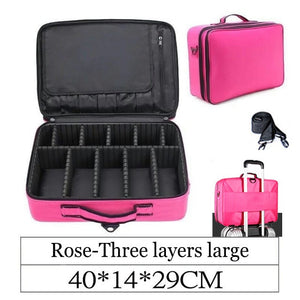 LHLYSGS Brand Cosmetic Case Suitcases Multi-storey Large Professional Makeup Bag Women Beauty Storage Organizer Cosmetic Bag