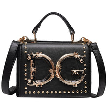 Load image into Gallery viewer, Luxury Fashion Rivet Handbag Women Metal Letter Shoulder Bag Famous Designer Ladies Crossbody Messenger Bag Female Bolsa