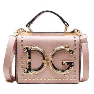 Luxury Fashion Rivet Handbag Women Metal Letter Shoulder Bag Famous Designer Ladies Crossbody Messenger Bag Female Bolsa