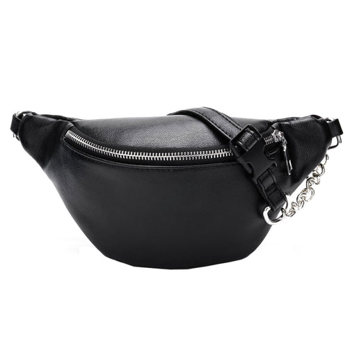 Fashion Chain Fanny Pack Banana Waist Bag New Brand Belt Bag Women Waist Pack PU Leather Chest bag Belly Bag New Quality #GEX