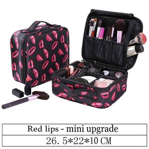 LHLYSGS Brand Cosmetic Case Suitcases Multi-storey Large Professional Makeup Bag Women Beauty Storage Organizer Cosmetic Bag