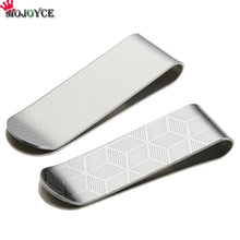 Load image into Gallery viewer, Metal Stainless Steel Money Clips Folder Stripe Print Silver Cash Clamp Holder Wallet Slim Card ID Money Clips Men Women